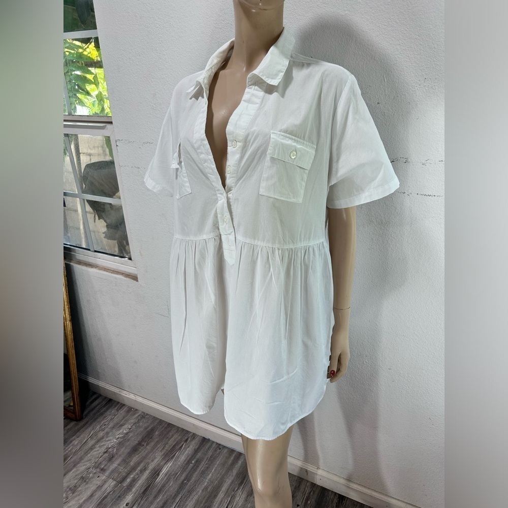 MAINSTREET BLUES white blouse short sleeve size:1X - Picture 4 of 13